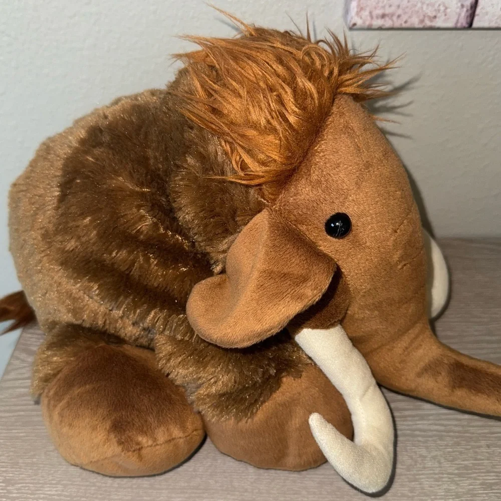 Wishpets wooly Mammoth Plush 2013 Brown Stuffed Animal 21”